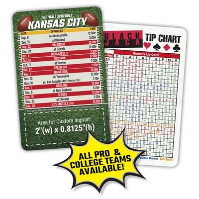 Laminated Wallet Card - 3.5x2.25 Football Schedules - 14 pt.