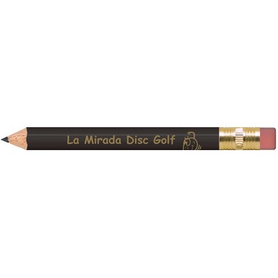 Matte Black Round Golf Pencils with Erasers