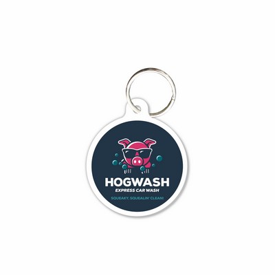 Plastic Key Tag w/Key Ring - 55 Mil (1 7/8"x2 3/16")