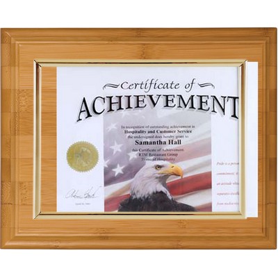 Genuine Bamboo Slide In Certificate Plaque-8.5x11" Doc