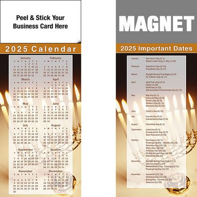 Peel & Stick Full Color Calendar Magnet (3 1/2"x8 1/2")