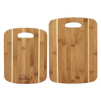 2-Piece Striped Bamboo Cutting Board Set (13" x 9½" & 11" x 8½")