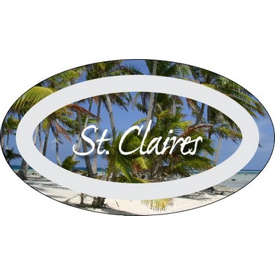 7" X 4" Kwik-Ship Clear Static Digital Print Oval Decal w/Back Application