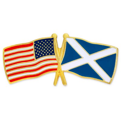 USA & Scotland Flag Pin