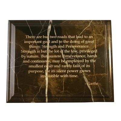 Chocolate Brown Marble Plaque with Fancy Beveled Edges (7"x¾"x9")