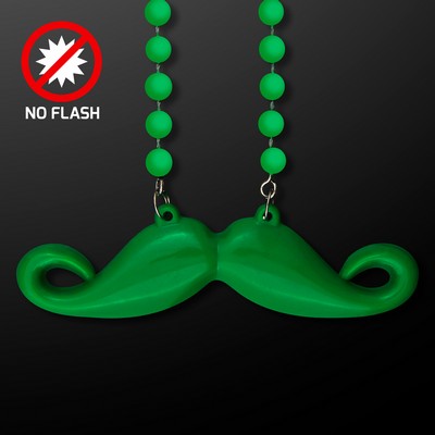 Beaded Green Mustache Necklaces - BLANK