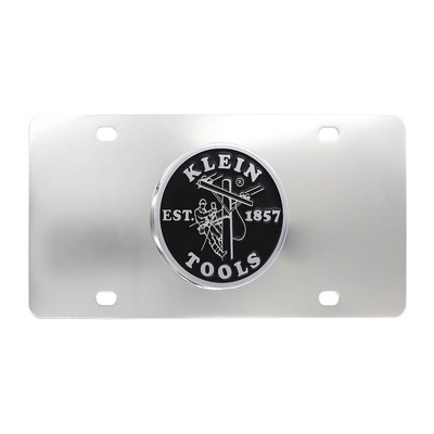 Stainless Steel Mirror Polish License Plate With Round Brass Emblem (Domestic Production)