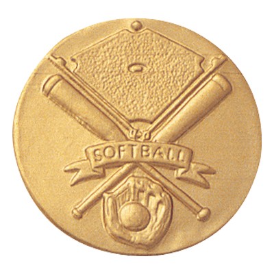 1" Softball General Stamped Medallion Disc