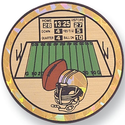 2" Football Mylar Medallion Insert Disc