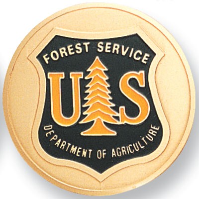 2" U.S. Forest Service Etched Enameled Medallion Insert Disc