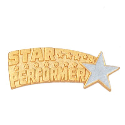 1" Star Performer Die Struck Enameled Gold Plated Pin