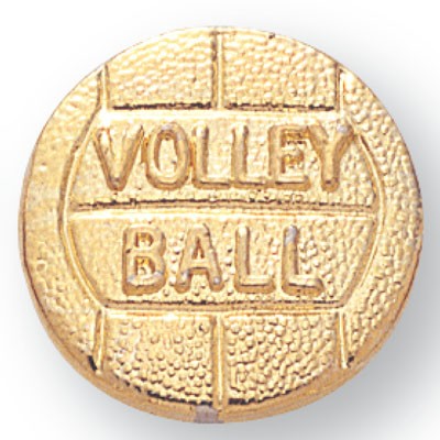 7/16" Gold Volleyball Chenille Pin