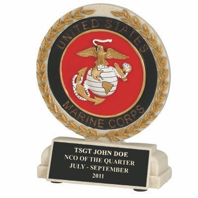 U.S. Marines Stone Resin Trophy (5½" x 4½")