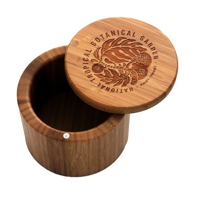 Round Bamboo Salt Box