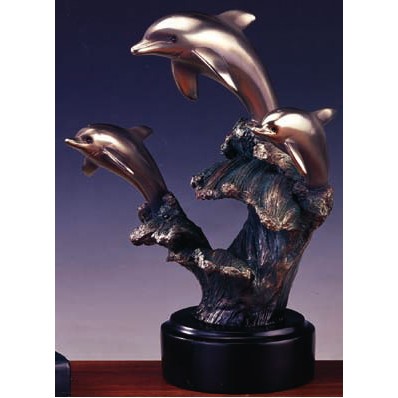 3 Dolphins Figurine (9"x9")