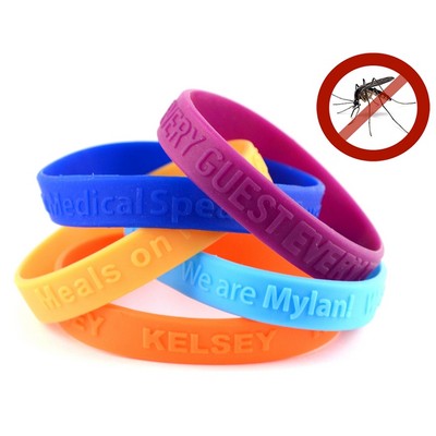 ½" Embossed Silicone Mosquito Repellant Wristband