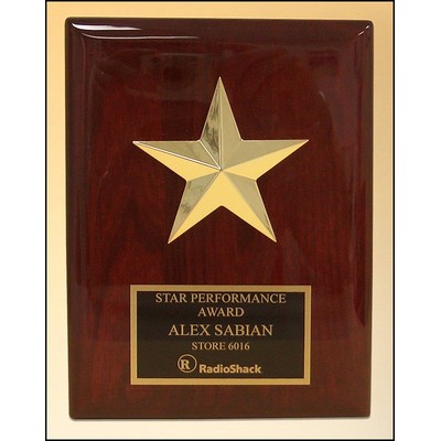 Rosewood Plaque with Casting Star 6" x 8"