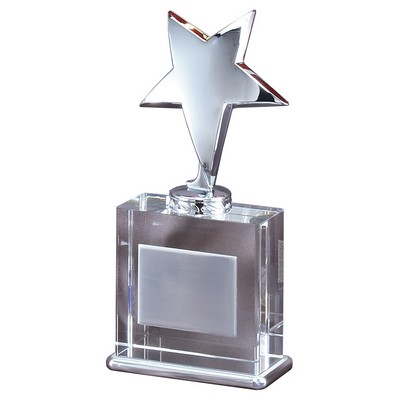 Crystal Star Award 3 3/4"W X 8"H