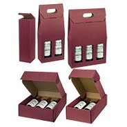 Bordeaux Texture Ribbed Italian 2 Wine Bottle Box w/Dividers