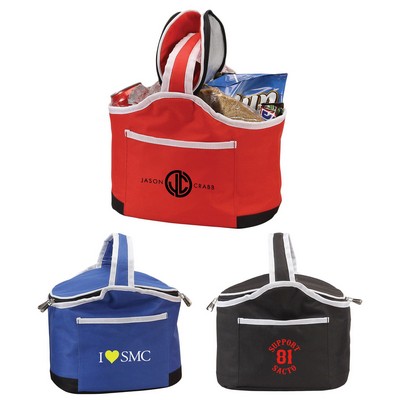 2 Sided Insulated Lunchbox Cooler Bag w/ Hot & Cold Compartments