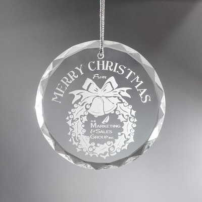 Etched Enamel Custom Engraved Circle Ornament