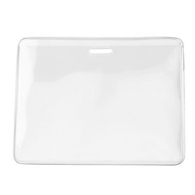 4.00" W x 3.08" H - Horizontal Clear Vinyl Badge Holder (Blank)