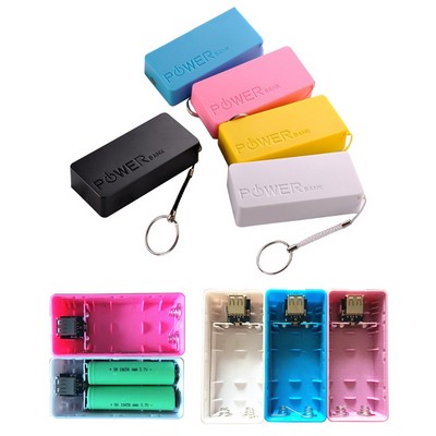 4400 mAh High Capacity Plastic Power Bank w/Keychain