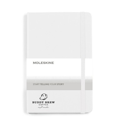 Moleskine® Hard Cover Ruled Medium Notebook - White