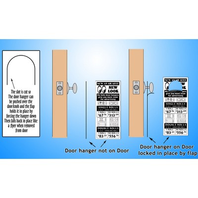 80 Lb. Full Color 3 5/8" x 8 1/2" No Hole Door Hanger