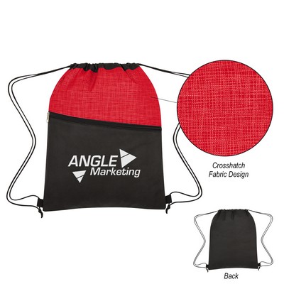 Crosshatch Two-tone Non-woven Drawstring Bag