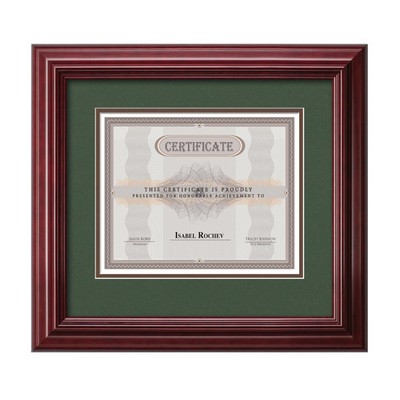 Kentridge Certificate Frame - Mahogany/Forest Green 8½"x11"