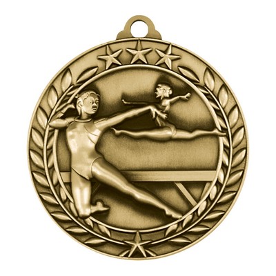 1.75" Female Wreath Award Gymnastics Medal