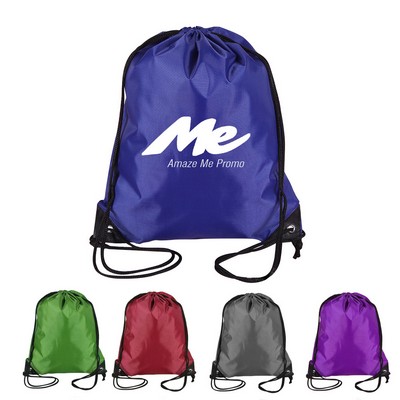 210D Drawstring Backpack w/Reinforced Corner