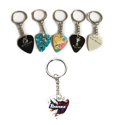 Split Ring Celluloid Custom Guitar Pick Key Chain