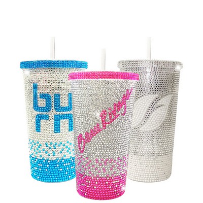 Custom Rhinestone Emblazoned Tumbler