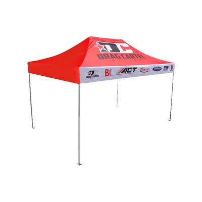 10'x15' V3 Premium Aluminum Tent Frame with Front Peak & Valance Printed Top