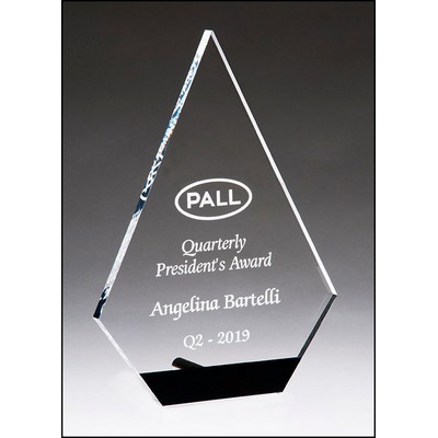 Diamond Series Clear Acrylic Award w/Black Accent & Silver Post (6.5"x 9")