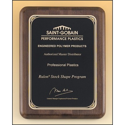 Airflyte® Walnut Piano-Finish Plaque w/Sunburst Design Plate (8"x 10.5")