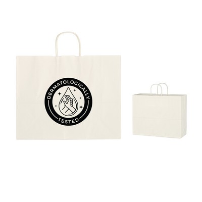 Kraft Paper White Shopping Bag - 16" x 12-1/2"