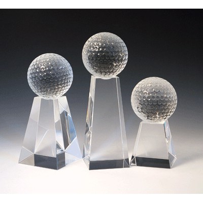 Golf Tower Optical Crystal Award/Trophy 6"H