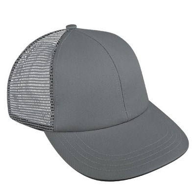 USA Made Low Style Solid Mesh Back Brushed Front Cap w/Hook & Loop Closure