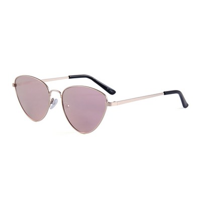 Sunglasses - Pink Mirror Lenses - Rose Gold Frames