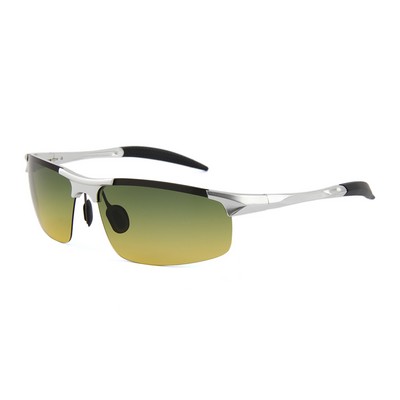 Sunglasses - Yellow Day/Night Lenses - Silver Frames