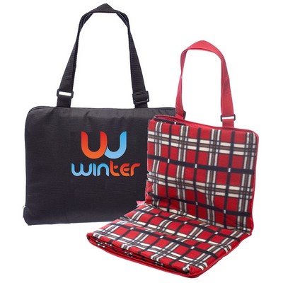 Fleece Picnic Blanket w/Zipped Tote Bag (53"x47.25")