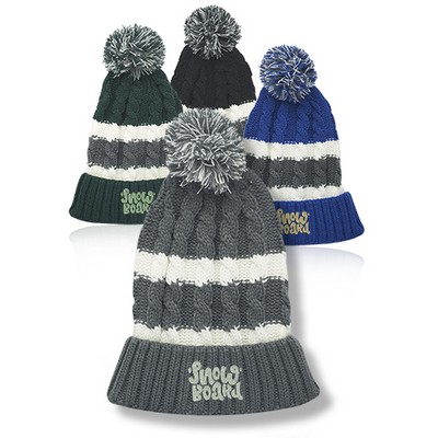 Caribou Striped Knitted Beanies