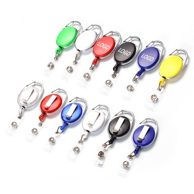 Heavy Duty Retractable Badge Holder Clip On ID Card Holder