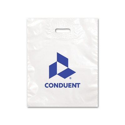 Post-Consumer Recycled Content Plastic Patch Handle Bag (12"x15"x3")