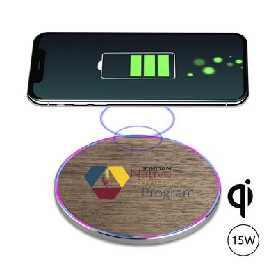 Carefree Walnut/Bamboo 15W Qi Wireless Charger