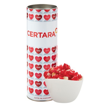 8" Valentine's Day Snack Tubes - Cutie Pie Popcorn