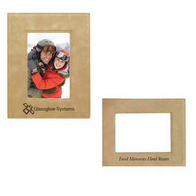 4'' X 6'' Light Brown Leatherette Picture Frame